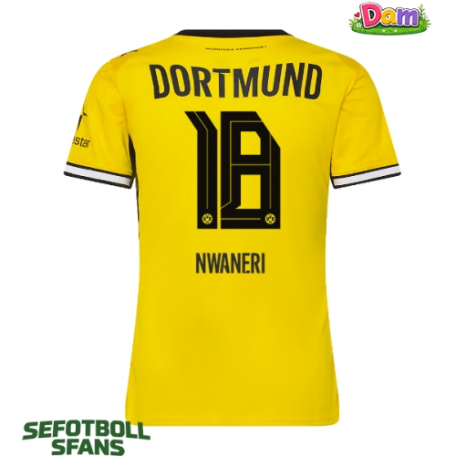 Borussia Dortmund Ethan Nwaneri #18 Hemmatröja Kvinnor 2026-27 Kortärmad